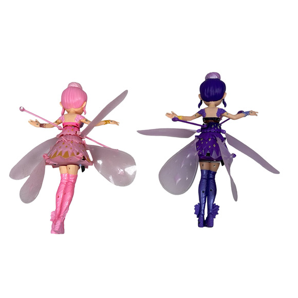 Hatchimals Pixies Crystal Flyers Pink Purple Magical Flying Pixie Dolls Lot of 2 - Picture 2 of 5